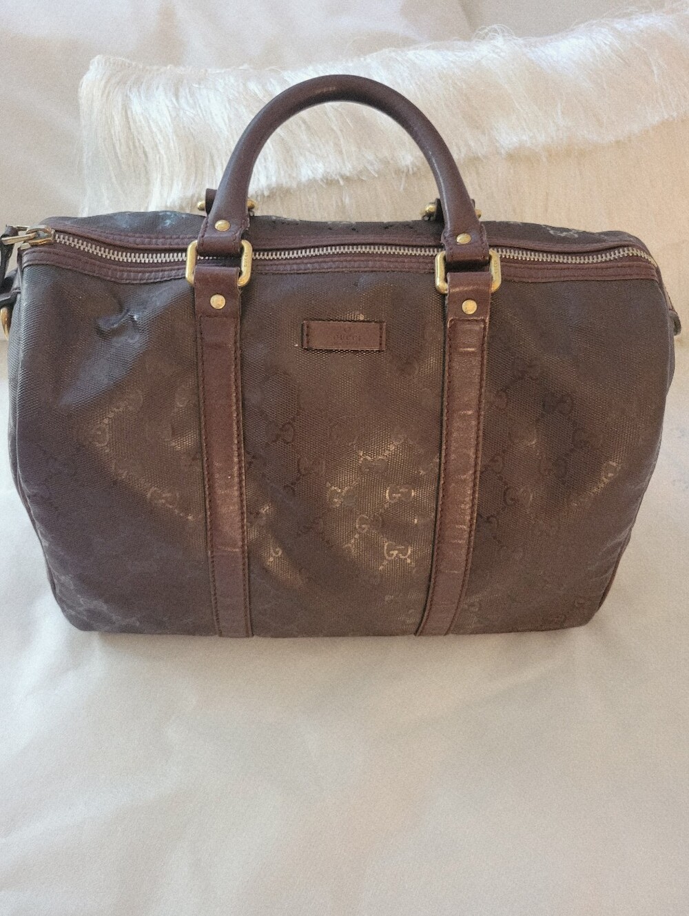 Gucci GG Imprime Medium Joy Boston Bag Bordeaux Monogram